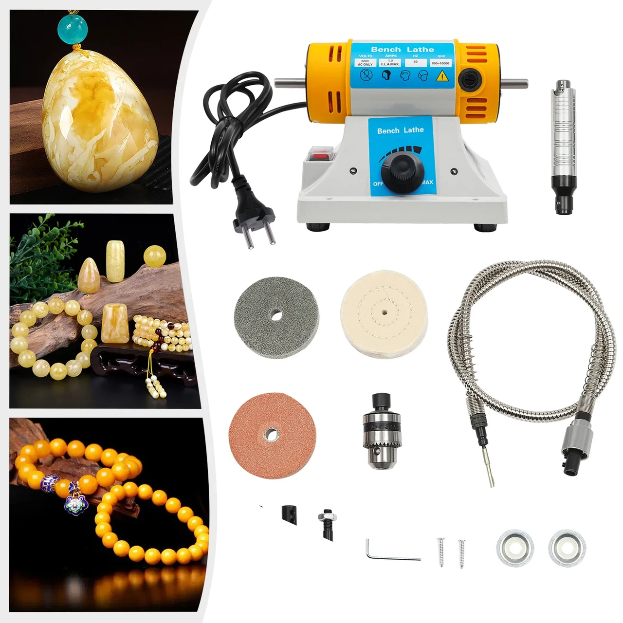 220V Полировочный стол Токарно-шлифовальный станок Ювелирные изделия ...