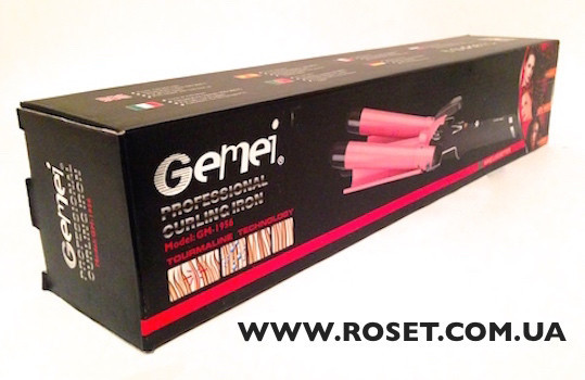 Потрійна плойка для волз Gemei GM - 1956 Professional Curling Iron, фото 1