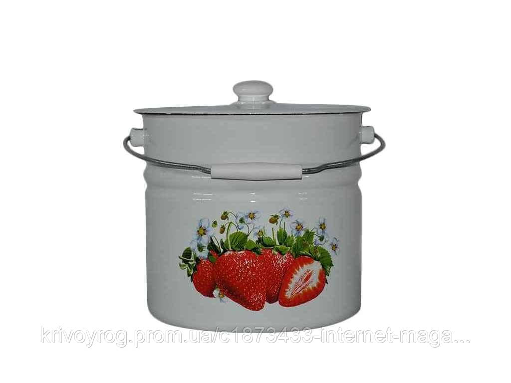 Відро ем. 12л /2 з кришкою Полуниця (І1224/2) ТМ IDILIA, фото 1