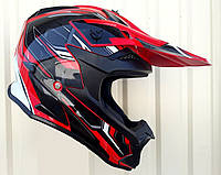 Кроссовый мото шлем Эндуро Racing Red gloss с очками в комплекте