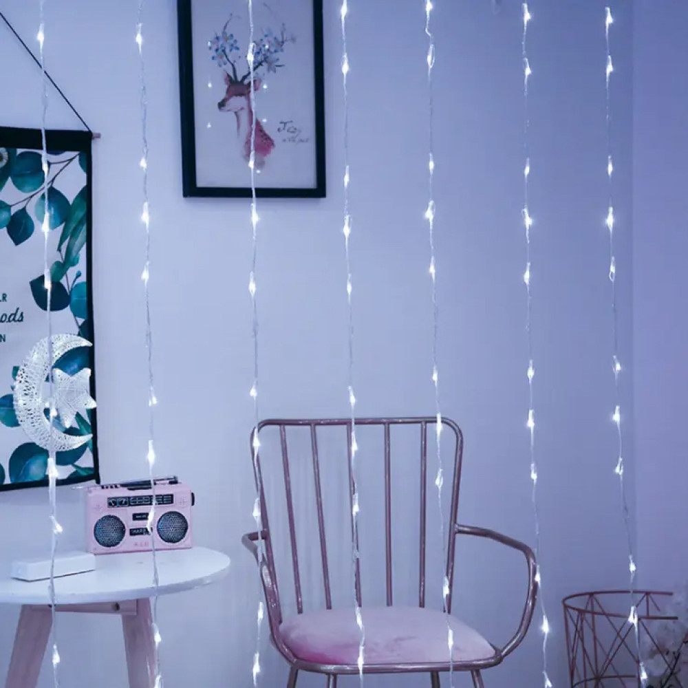 Світлодіодна гірлянда водоспад 200 LED, 2x1,5м, 8 режимів, 220В, IP54