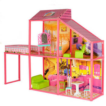 Дитячий іграшковий будиночок для ляльок до 29 см та машина 45 см на 99 деталей Мілана 6981