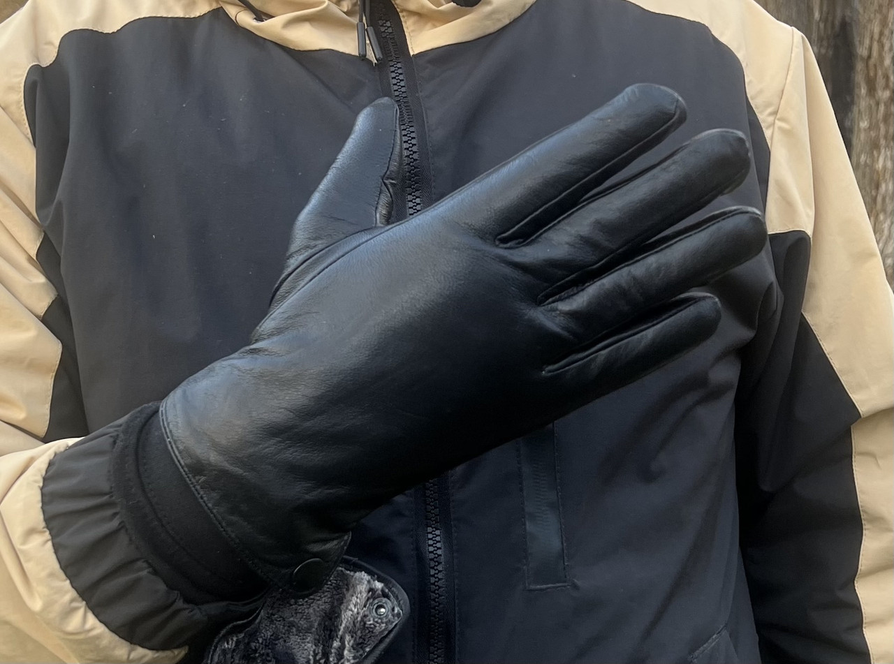 Чоловічі шкіряні рукавички з підкладкою