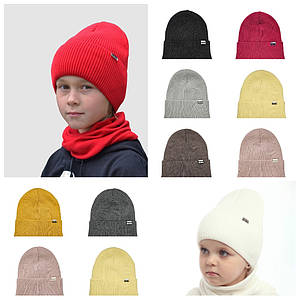 Шапки без зав'язок дитячі на флісі для дівчаток хлопчиків, Дитячі зимові шапки від виробника