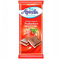 Шоколад Alpinella, молочний з Полуничною начинкою, 100г