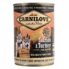 Вологий корм Carnilove Salmon & Turkey для цуценят, лосось та індичка, 400 г