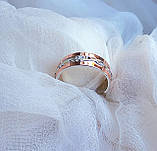 Класична срібна каблучка з золотом, фото 2