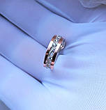 Класична срібна каблучка з золотом, фото 3