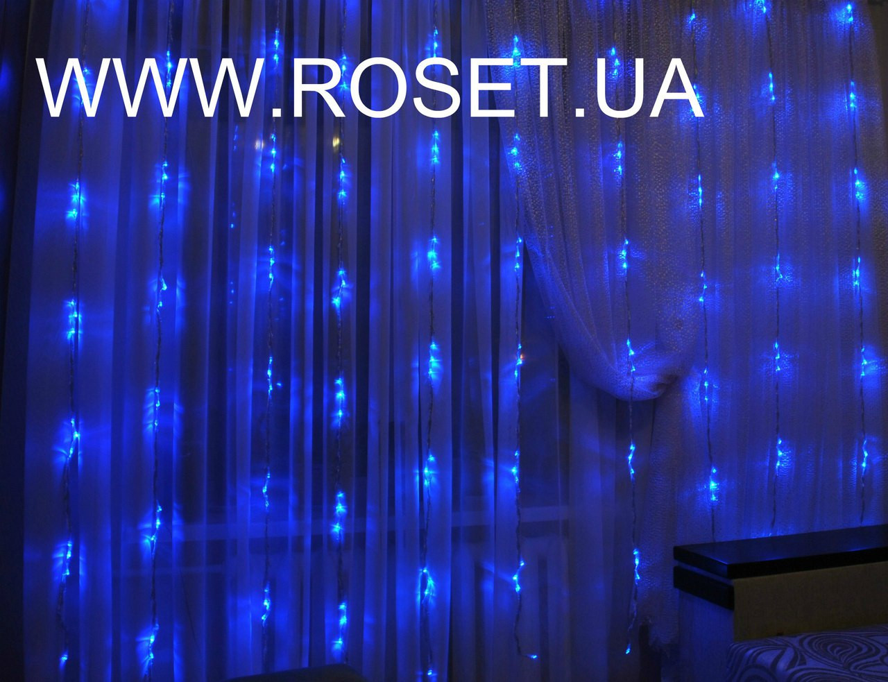 Гірлянда "водоспад" 560 LED, 3*2 метри, білого і синього кольору