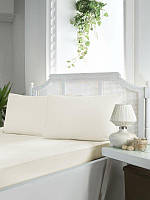 First choice Satin fitted sheet SF-10 krem сатиновая простыня на резинке евро 180х200+30см с наволочками