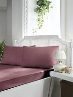 First choice Satin fitted sheet SF-100 visne сатиновая простыня на резинке евро 180х200+30см с наволочками