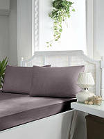 First choice Satin fitted sheet SF-115 leylak сатинове простирадло на резинці євро 180х200+30см з наволочками