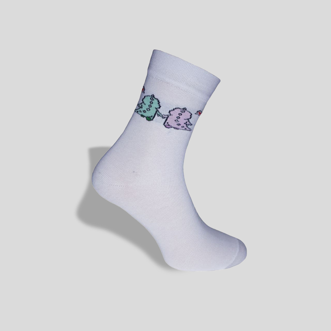 Шкарпетки жіночі демісезонні Дракоши з малюнком 36-40 котонові білі ТМ TwinSocks