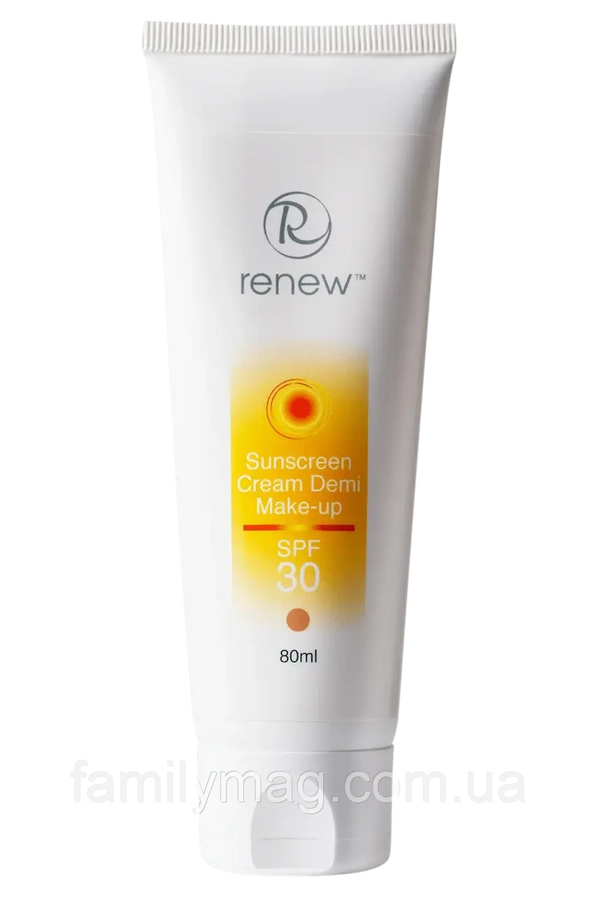 Сонцезахисний тональний крем-антиоксидант Sunscreen Cream SPF-30 Demi Make up SUNSCREEN RENEW Об'єм 80 мл