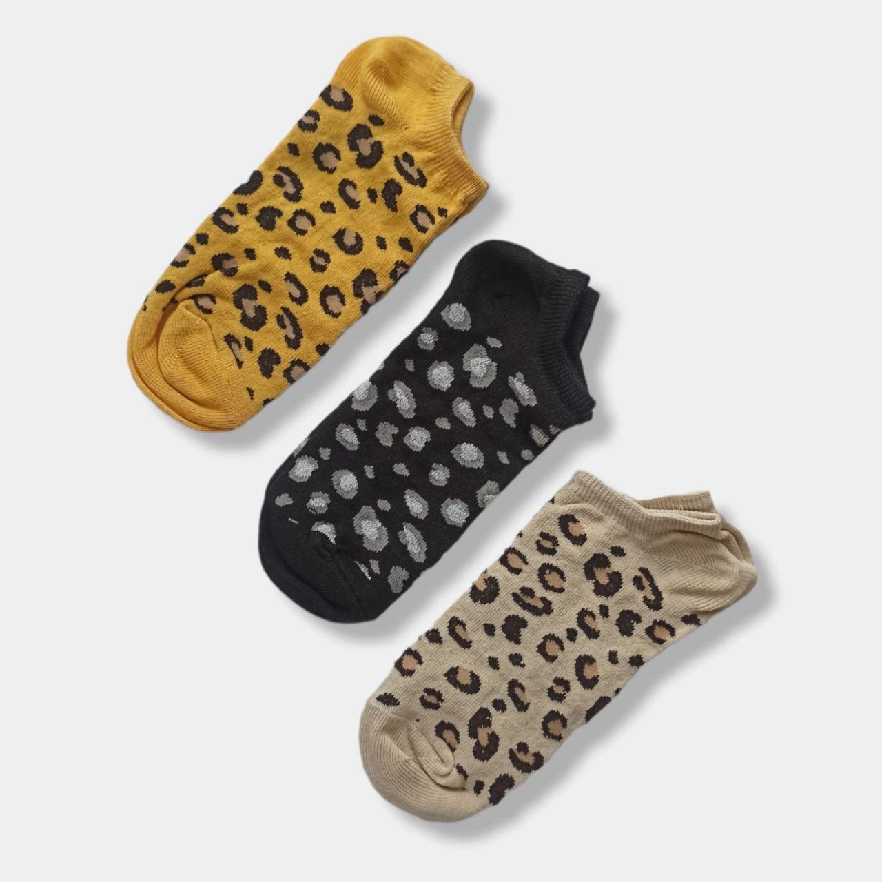 Короткі жіночі шкарпетки з леопардовим принтом р.-23-25(36-39) TwinSocks гірчиця