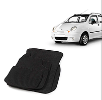 EVA килимки комплект в салон авто Daewoo Matiz 5 шт. / Део Матіз килимок перед / зад з синьою окантовкою
