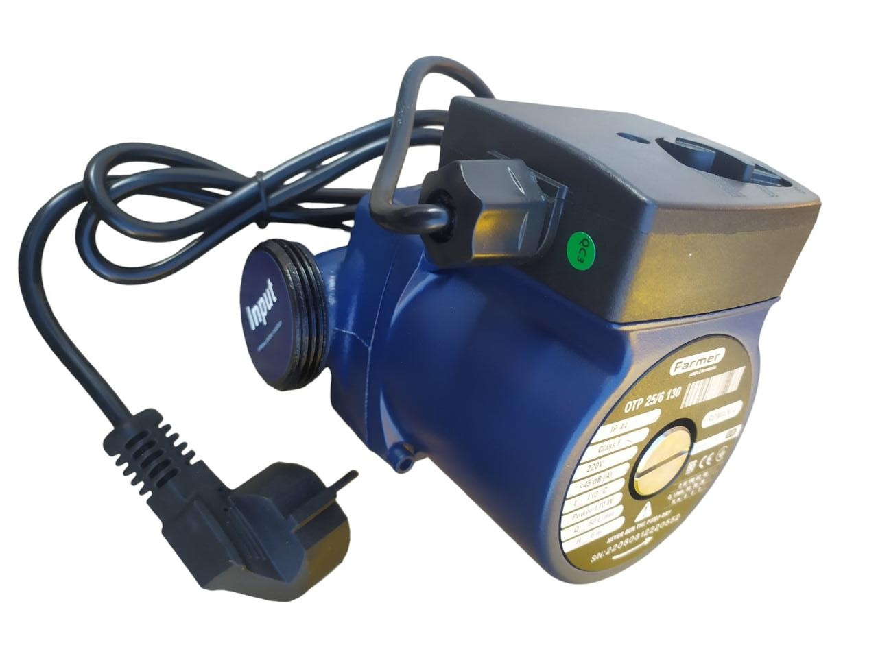 Циркуляційний насос 25-6-130 з гайками (мідне обмотування), "FARMER" Румунія