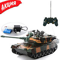 Детский танк M1A2 Abrams 2865-1 игрушечный на пульте радиоуправлении стреляющий пульками аккумуляторный