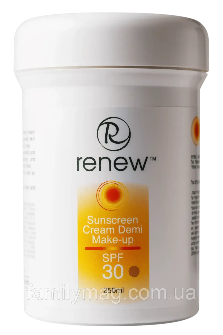 Сонцезахисний тональний крем-антиоксидант Sunscreen Cream SPF-30 Demi Make up SUNSCREEN RENEW 250 мл