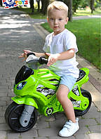 Мотоцикл Технок 6443 зелений каталка дитячий мотобайк біговел велобіг толокар для дітей
