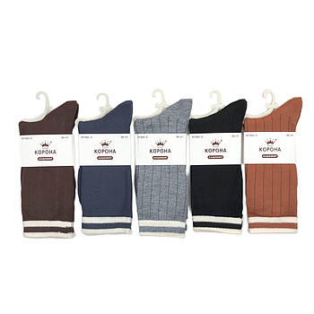 Жіночі кашемірові високі шкарпетки Корона (рубчик)