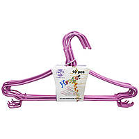 Вешалка для одежды №0726 металлопластик, с крючками, 2 цвета 10шт/уп (400)