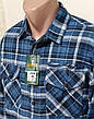Тепла байкова чоловіча сорочка Hetai vd-0206 класична синя в клітку, байкова картата чоловіча сорочка, фото 7