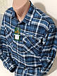 Тепла байкова чоловіча сорочка Hetai vd-0206 класична синя в клітку, байкова картата чоловіча сорочка, фото 10