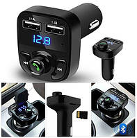 Автомобільний Bluetooth FM-трансмітер модулятор Car X8 чорний FM-модулятор 2 USB Bluetooth трансмітер P&T