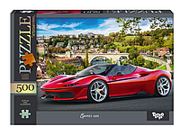 Пазли 500 елементів Sports car червона машина Пазли для дорослих 500 деталей Danko Toys спорткар С500-14-12