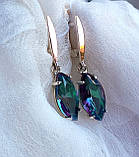 Містик каміння срібні сережки із золотом, фото 4