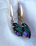 Містик каміння срібні сережки із золотом, фото 6