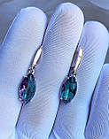 Містик каміння срібні сережки із золотом, фото 7