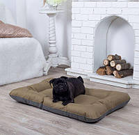 Лежанка для собак 90*60 см коричневая, мягкое место лежак для собак непромокаемая антикоготь прямоугольный