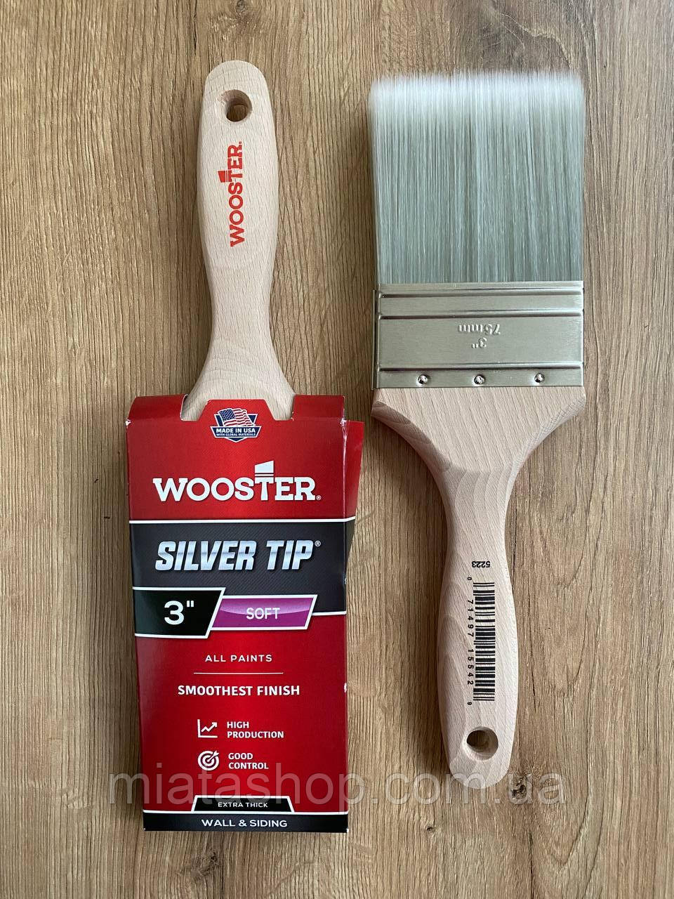 Пензель малярний для всіх фарб  Wooster Silver Tip soft 75 мм