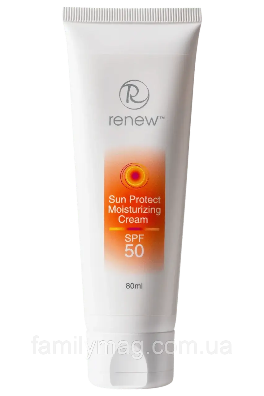 Зволожувальний сонцезахисний крем SPF-50 Sun Protect Moisturizing Cream Spf-50 SUNSCREEN RENEW Об'єм 80 мл
