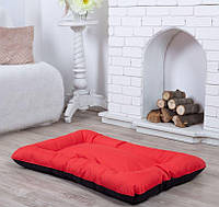 Лежанка для собак 70*50 см красная, мягкое место лежак для собак непромокаемая антикоготь прямоугольный