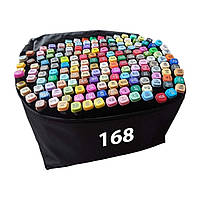 Набор скетч маркеров для рисования SKETCH MARKER черный 168 цветов