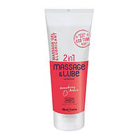 Массажный гель и лубрикант HOT Massage- & Glide Gel 2in1 Strawberry 200 мл Bomba