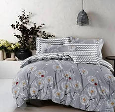 Євро комплект постільної білизни Бязь Голд "Одуванчик хвиля"