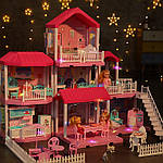 Ляльковий будиночок Kinderini Pretty Villa 3w1 з LED-підсвіткою 71 см, фото 9