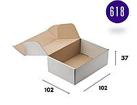 Коробки белые маленькие для упаковки товаров 102х102х37 Упаковка для отправок самосборная (20 шт/пач)
