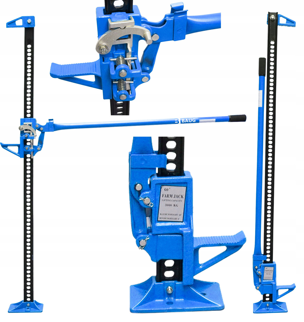 Домкрат рейковий HI-LIFT BAUG B3213 3000 кг 60" рейковий домкрат із ручним важелем, фото 1