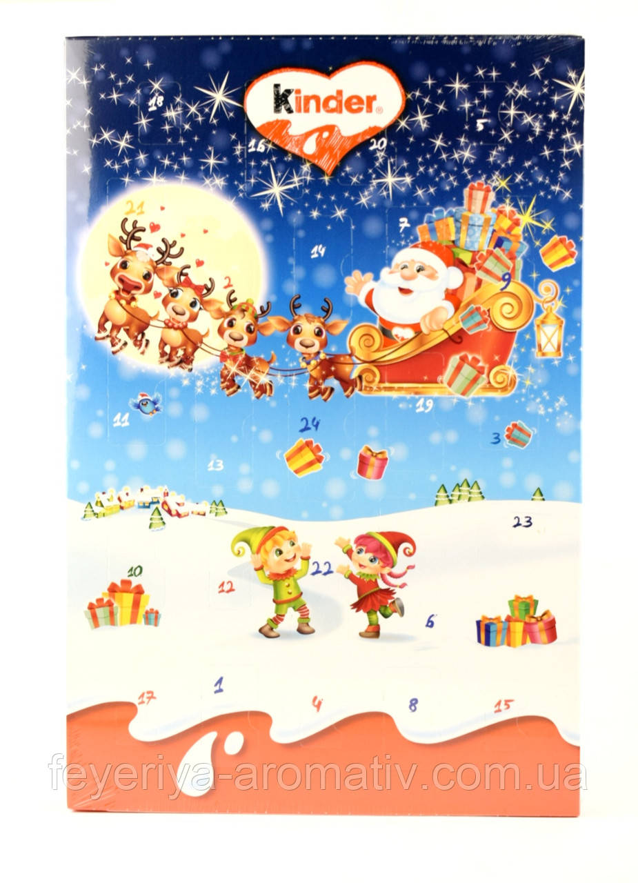 Адвентичный новогодний календарь с молочным шоколадом Kinder 150 г Италия - фото 2 - id-p2004932978