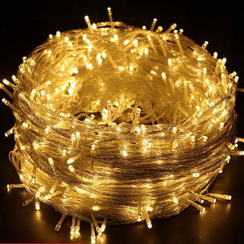 Гірлянда 500 LED Теплий білий Прозорий провід