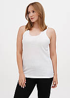 Женская майка EZGI белая стильная лапша с широкой брительницей, 100% хлопок, Турция