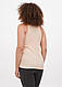 EZGI женская майка бежевая стильная классическая модель лапша с широкими бретелями, натуральная ткань - фото 2 - id-p1591093548