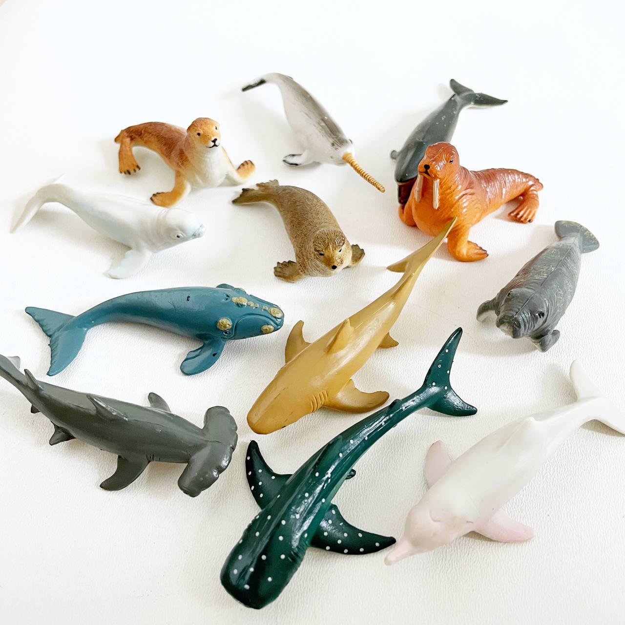 Фігурки морських тварин E095-6 (12 шт. у наборі) у тубусі, фото 2