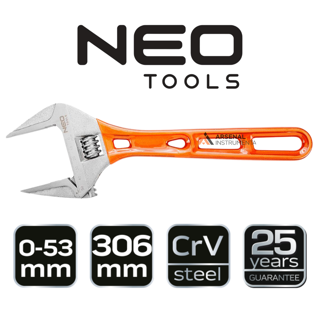Розвідний ключ 306 мм, кований 0-53 мм NEO 03-026