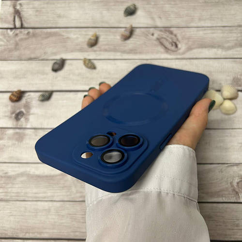 Чехол MagSafe на iPhone 14 Pro Max Blue / Силиконовый для Айфон 14 Про ...